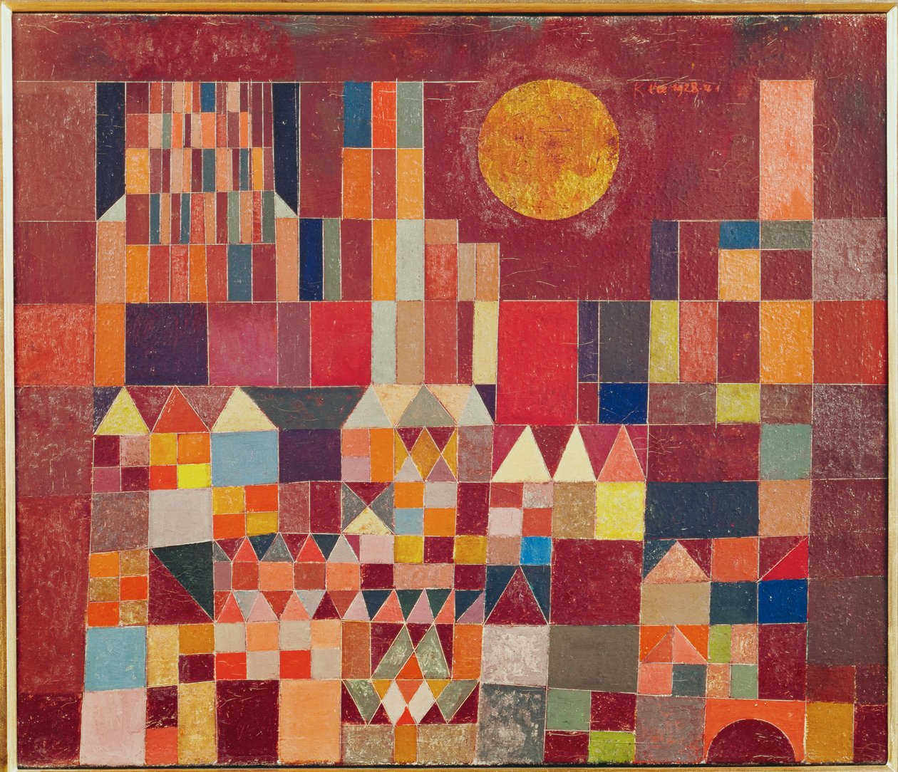 Slot og sol (maleri på lærred) af Paul Klee