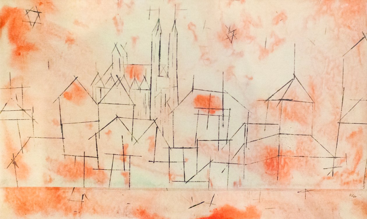 By med gotisk katedral af Paul Klee
