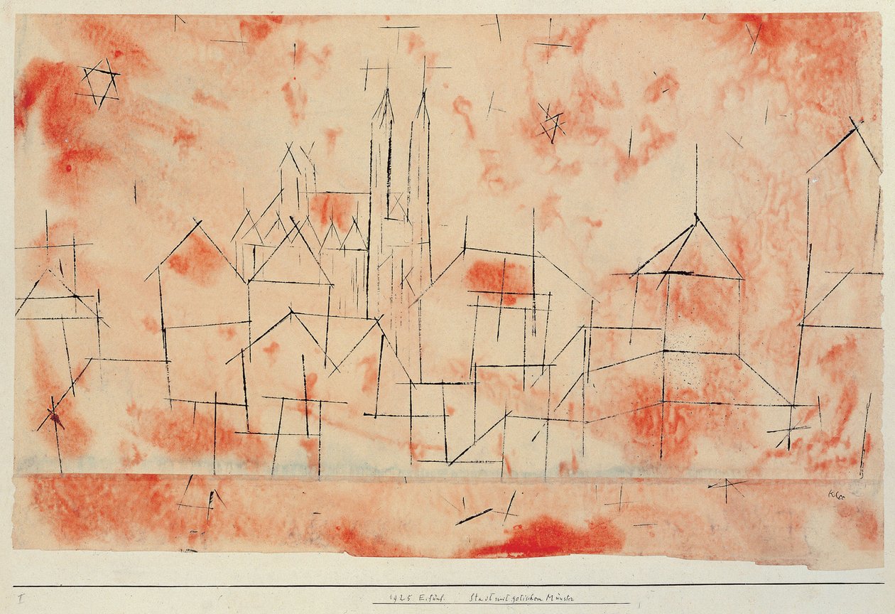 By med gotisk katedral, 1925. af Paul Klee