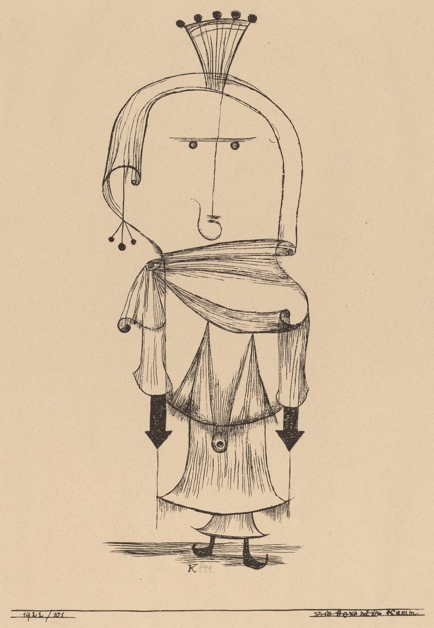 Heksen med en kam, 1922. af Paul Klee