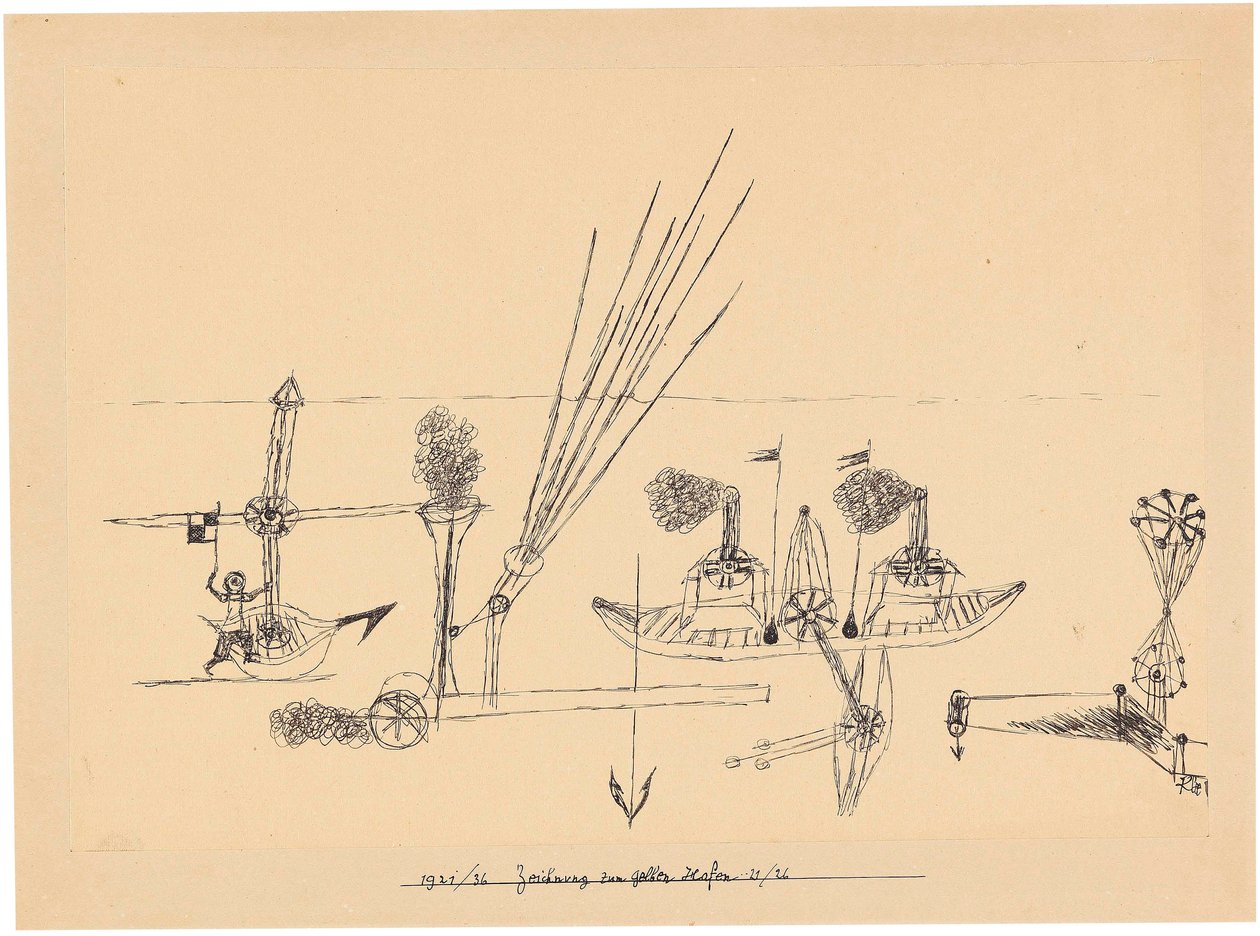 Tegning til gul havn, 1921-1926. af Paul Klee