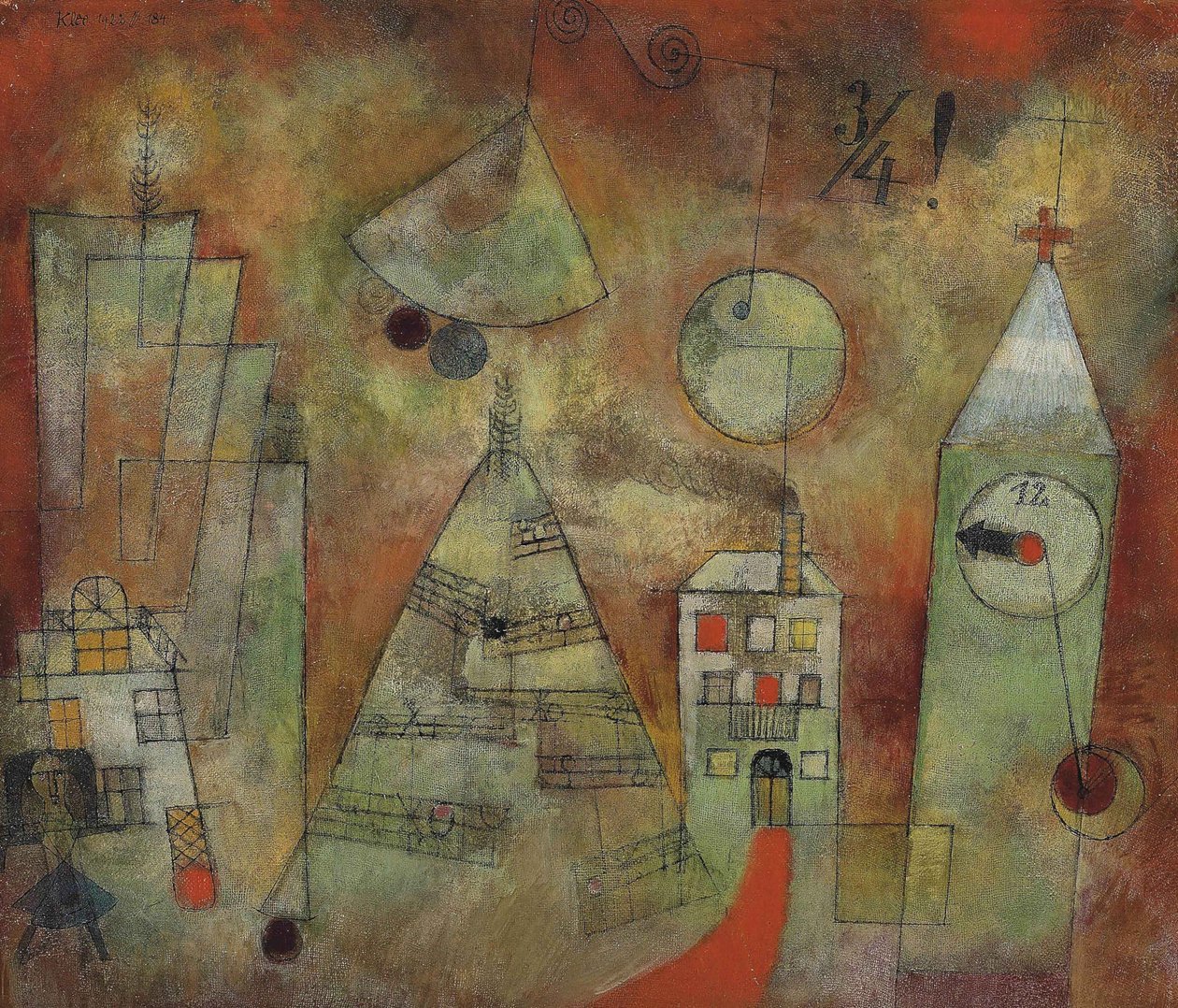 Fateful Hour at Quarter to Twelve Fateful Hour klokken kvart i tolv, 1922. af Paul Klee