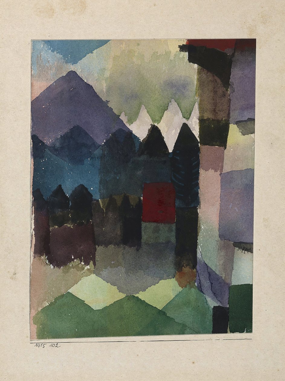 Föhn i Marcs Have, 1915. af Paul Klee