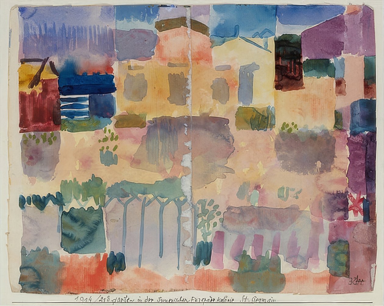 Have i St. Germain, det europæiske kvarter i nærheden af Tunis. 1914 af Paul Klee