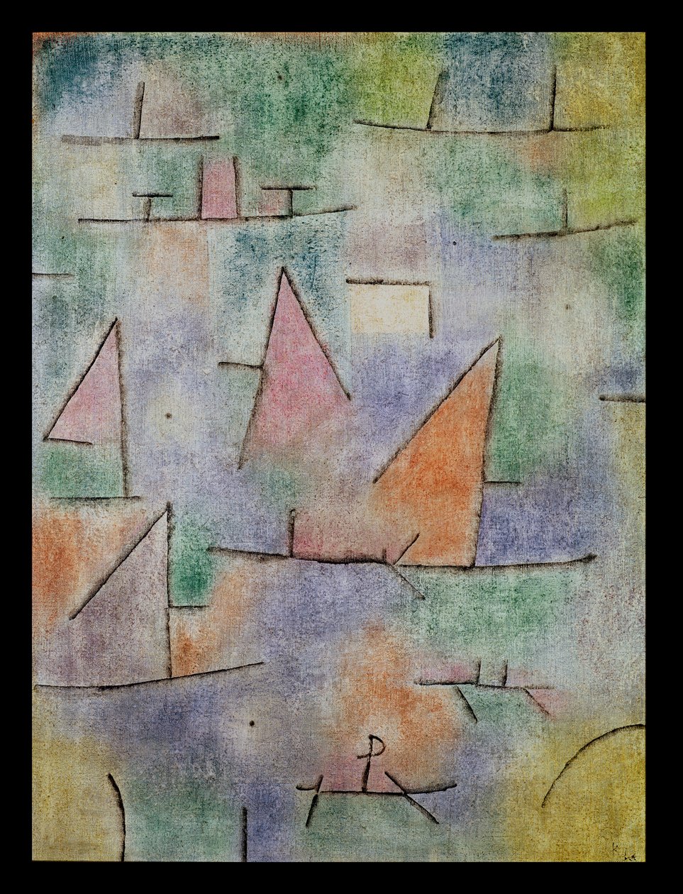 Havn med sejlskibe af Paul Klee