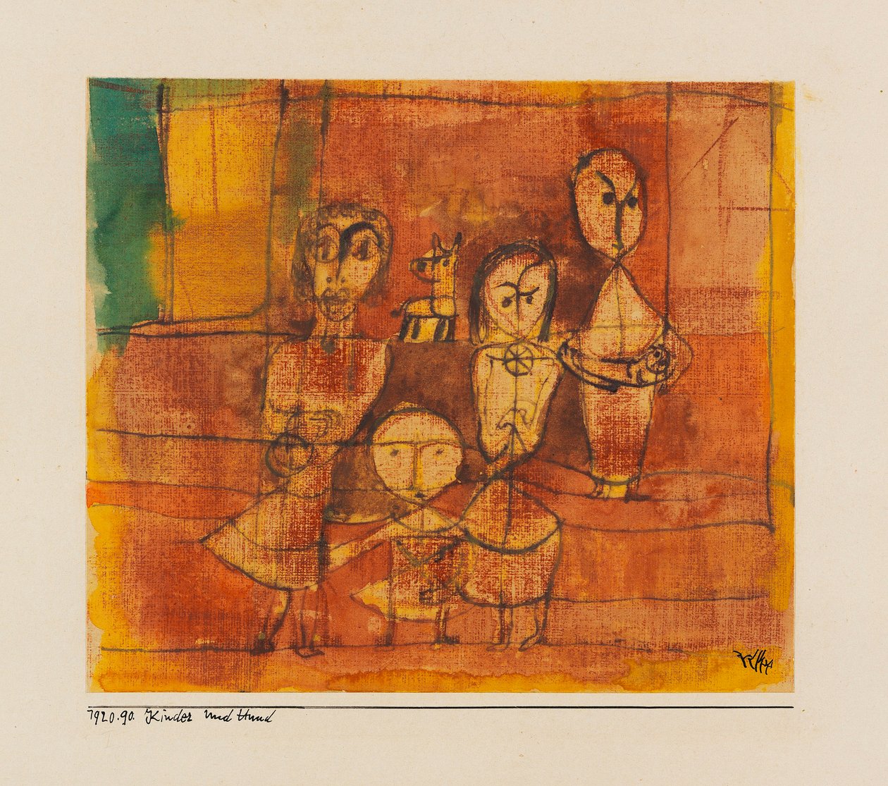 Børn og hund Børn og hund, 1920. af Paul Klee
