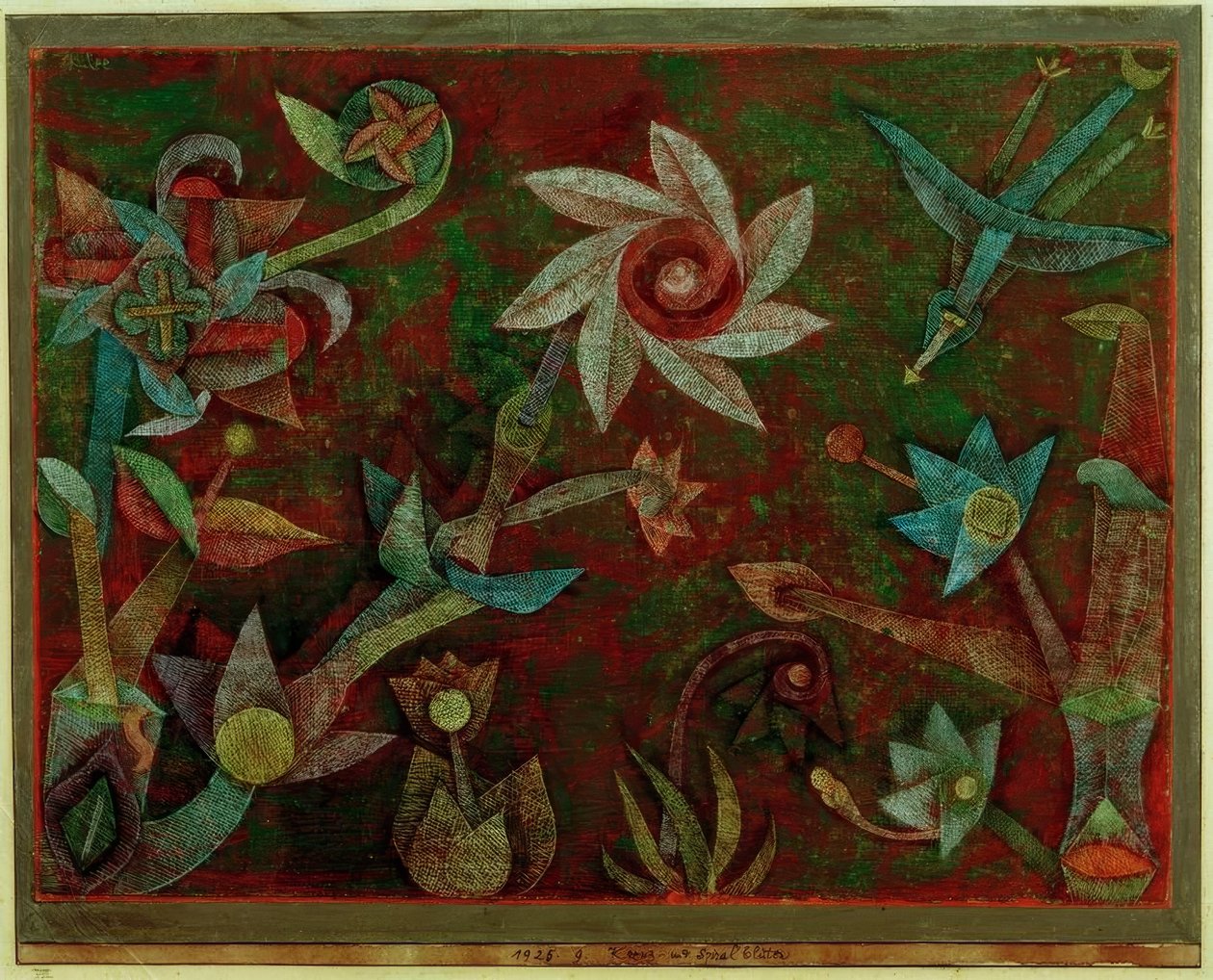 Kors og spiral blomster af Paul Klee