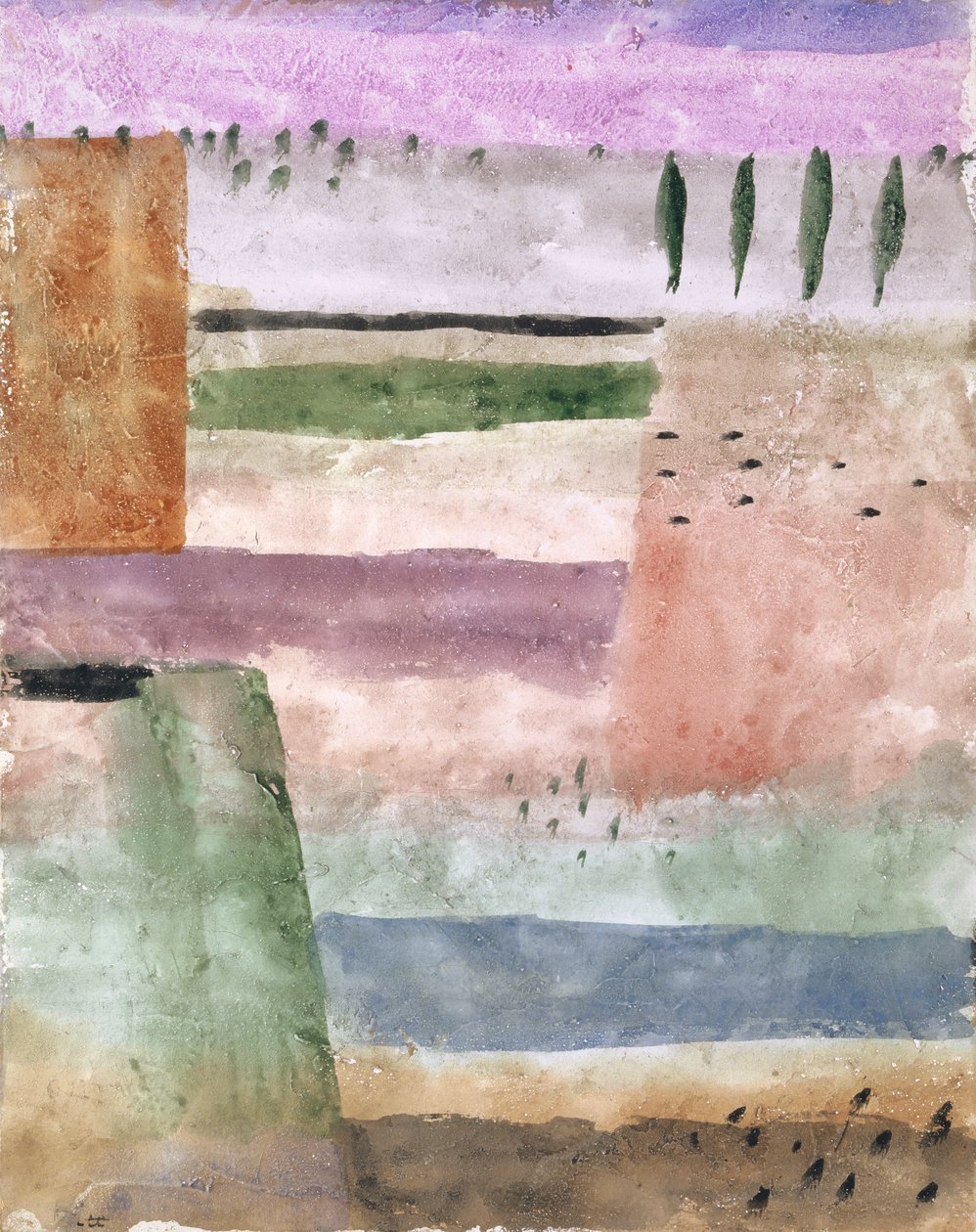 Landskab med poppel, 1929. af Paul Klee