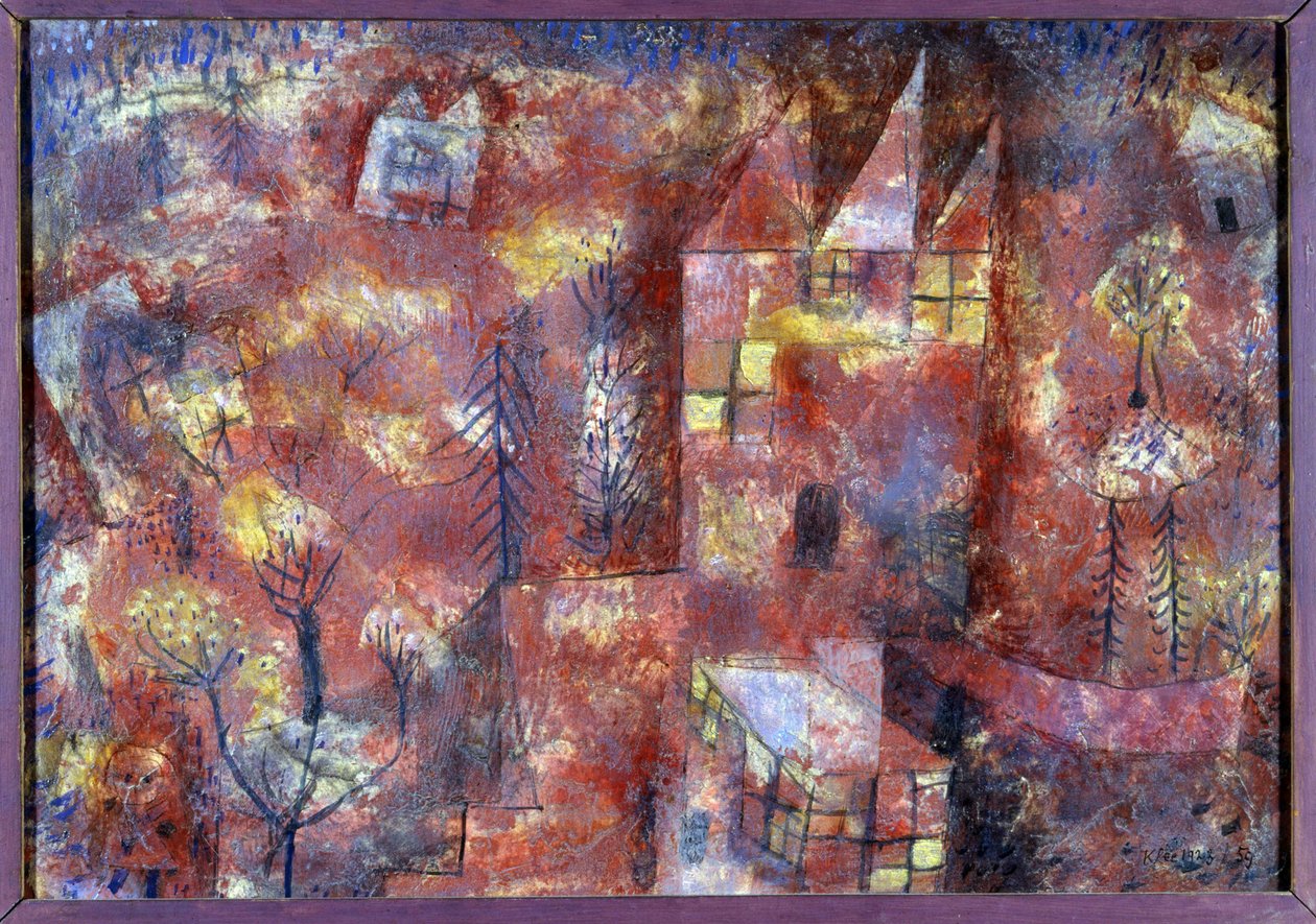 Landskab med barnet (pastel) af Paul Klee