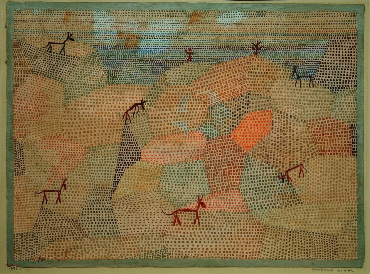 Landskab med æsler af Paul Klee