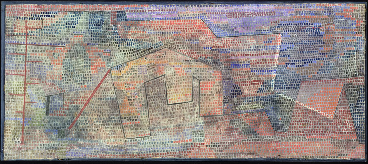 Dæmpede hårdheder 1931 (nr. 282) (akvarel på grundet gasbind på pap) af Paul Klee