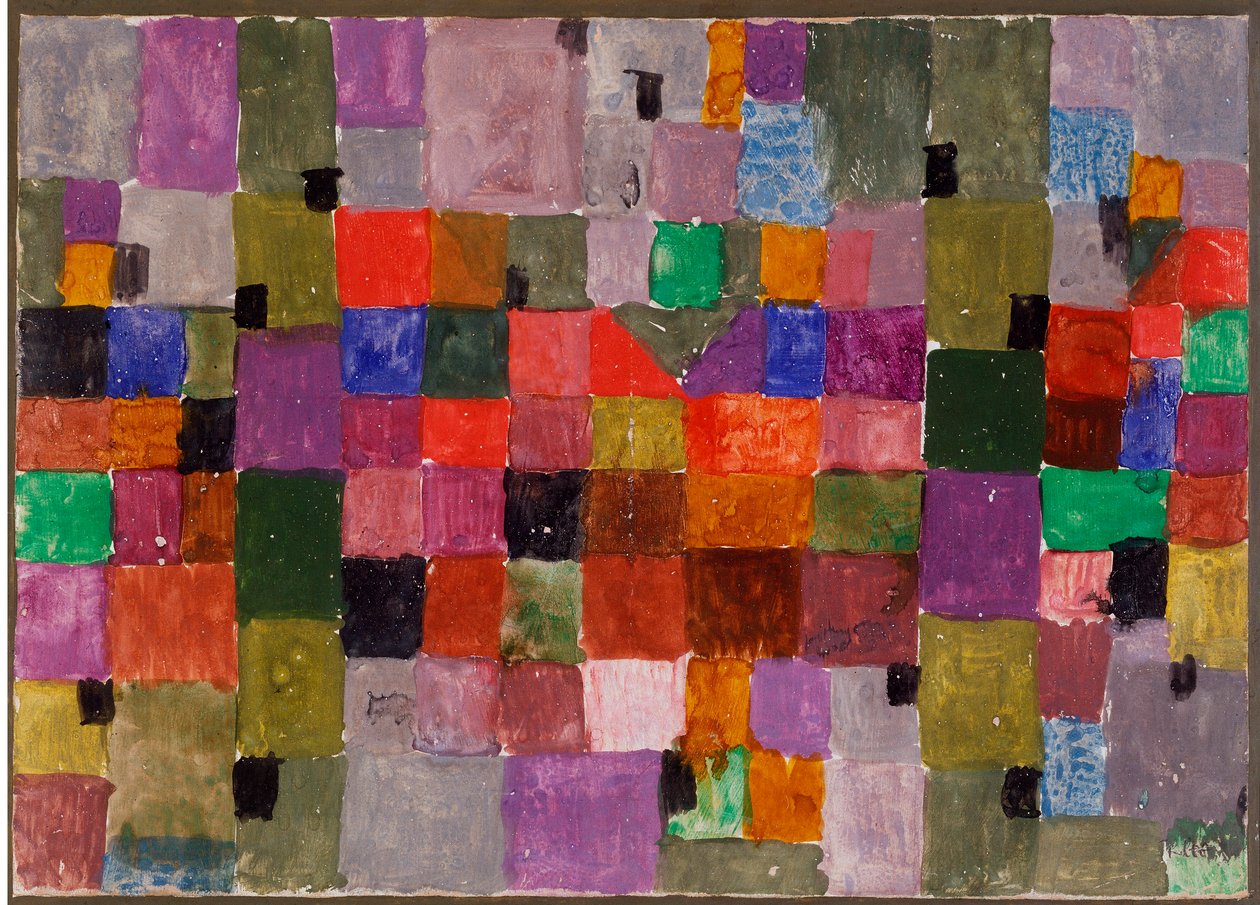 Noerdlicher ort (Place du Nord) Blandede medier på pap af Paul Klee (1879-1940) Dim. 28,5x37,1 cm Milano, privat samling af Paul Klee