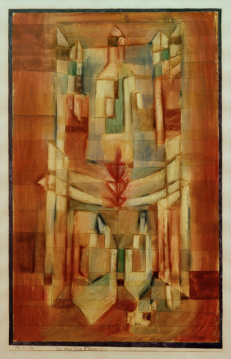 P.Klee, Das Haus zum Fliegerpfeil / Maleri, 1922 af Paul Klee