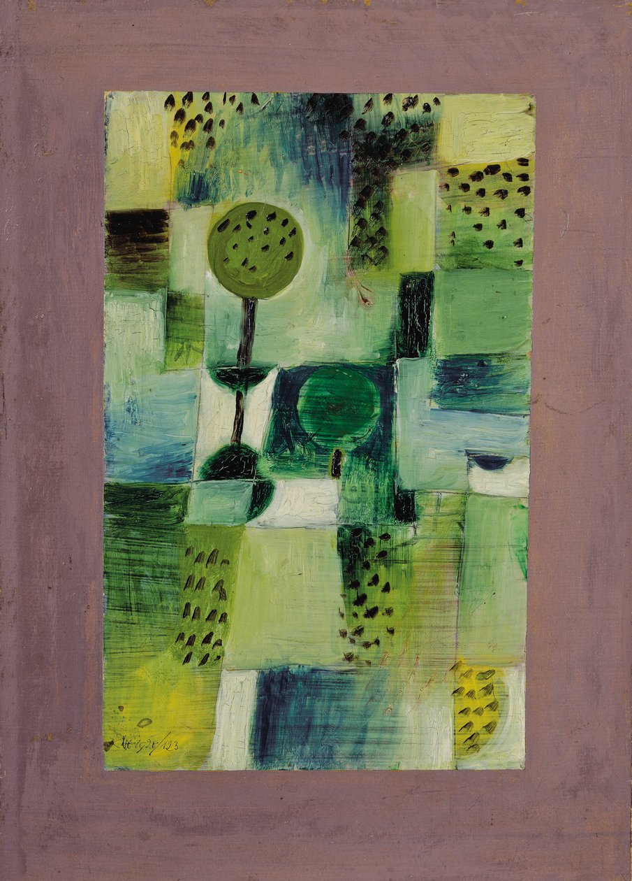Park i regnen; Parkbillede i regnen af Paul Klee
