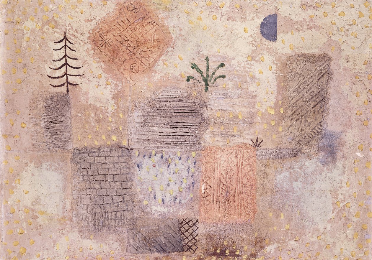 Parker med den kølige Halvmåne; Park mit dem kuhlen Halbmond af Paul Klee