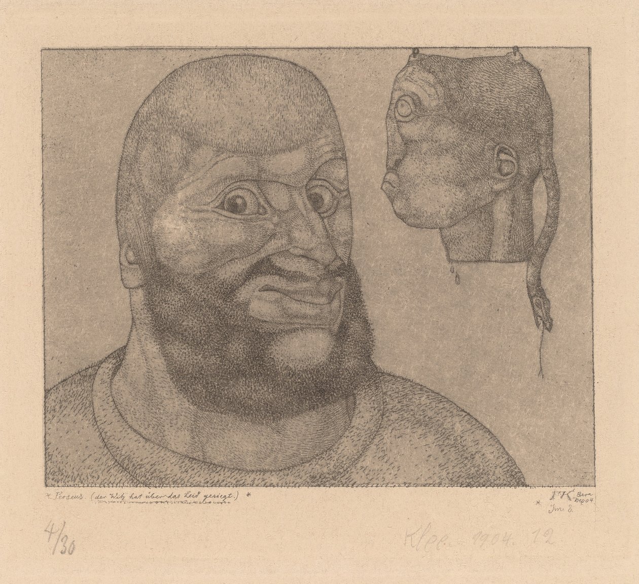 Perseus (Vid har sejret over sorgen) [Perseus-Hjernens triumf over kroppen] af Paul Klee