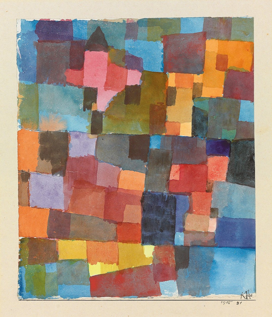 Rumarkitektur (på koldt-varmt) af Paul Klee