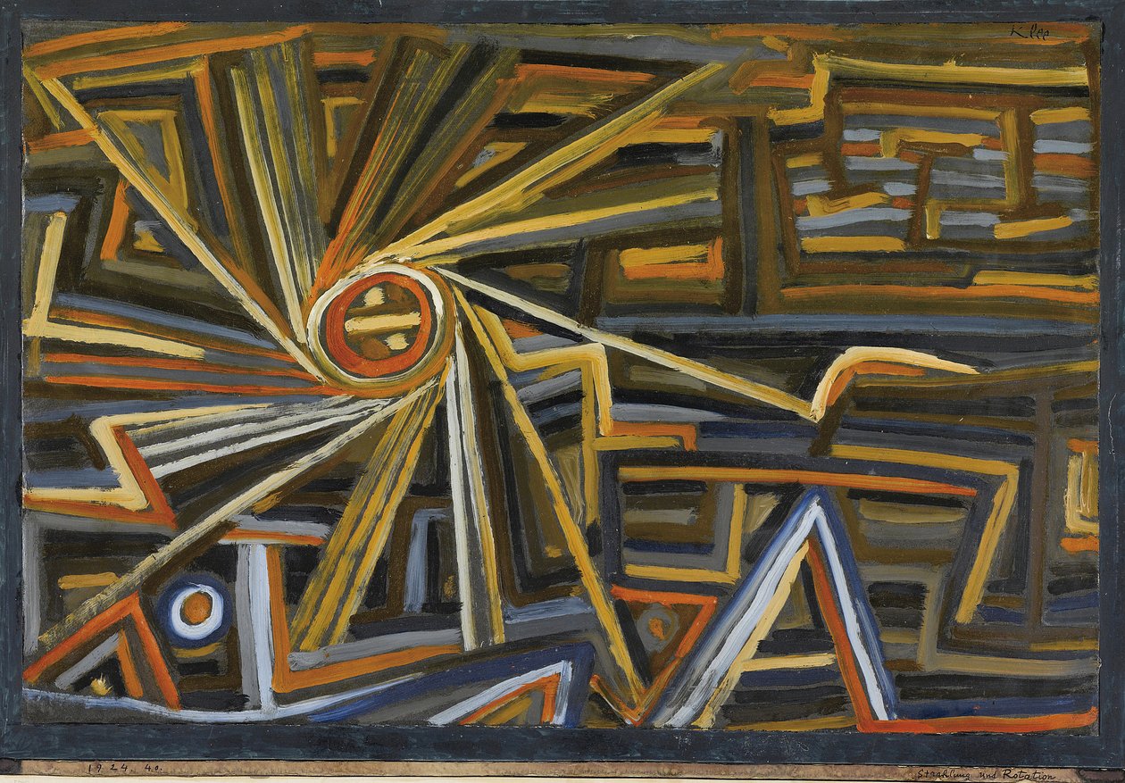 Radiation and Rotation af Klee, Paul (1879-1940). Olie på papir, størrelse: 35,6x52 af Paul Klee