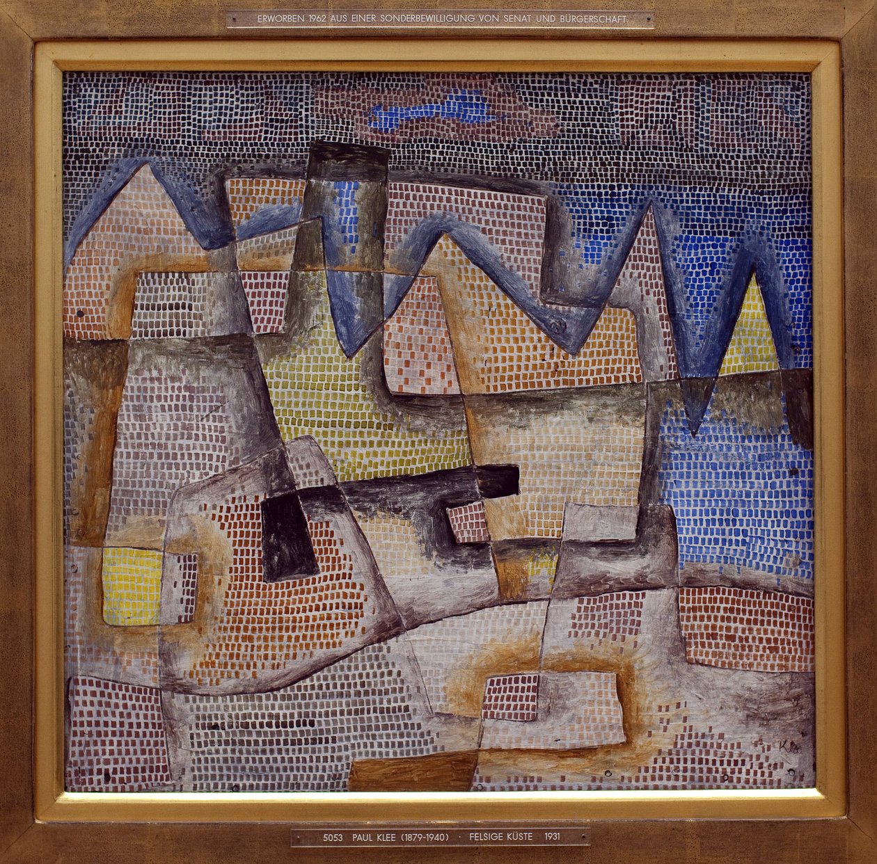 Klippekyst. Maleri af Paul Klee (1879-1940), Olie på lærred af Paul Klee