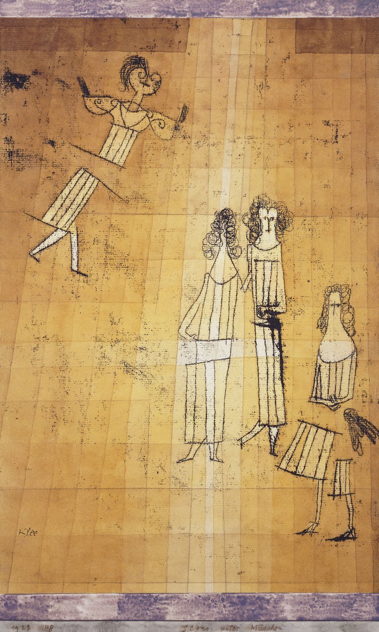 Scene blandt piger af Paul Klee