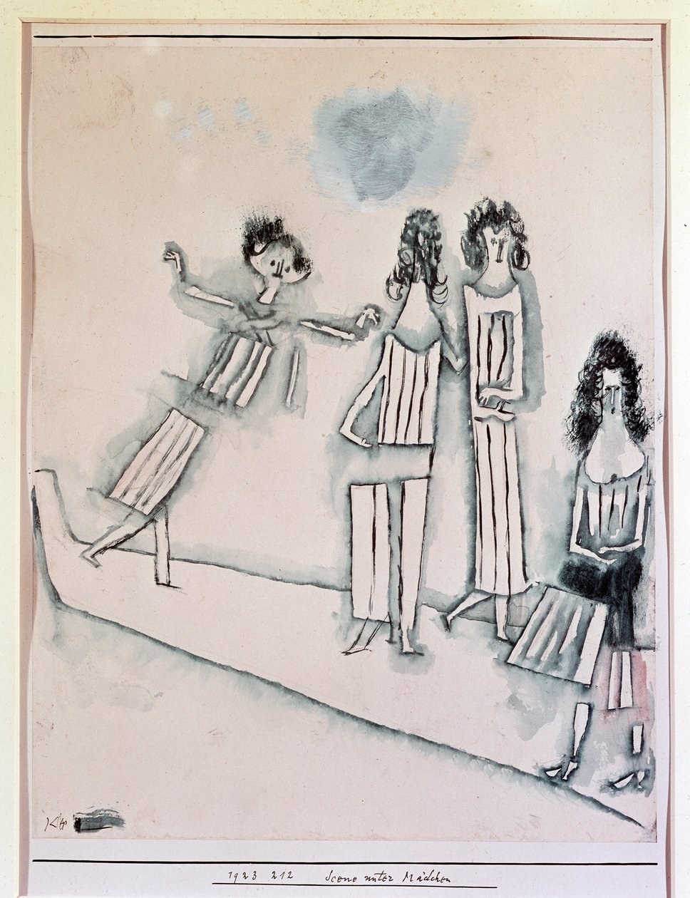 Scene med piger (Tegning, 20. århundrede) af Paul Klee
