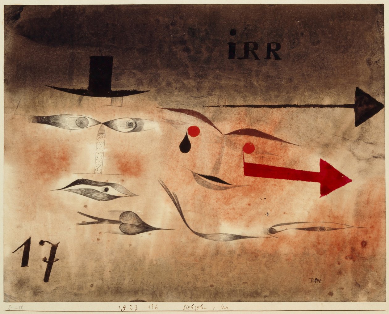 Sytten, sindssyg, 1923. af Paul Klee