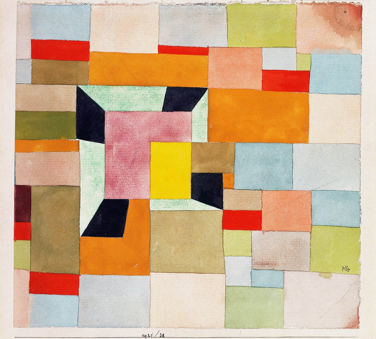 split farvede rektangler; Split farve firkanter af Paul Klee
