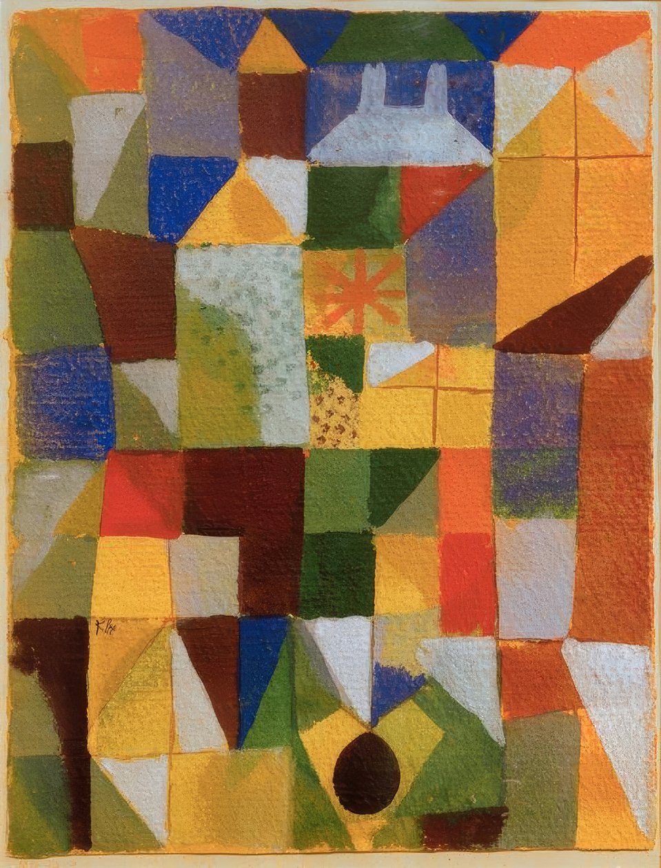 Bysammensætning med d. gule vinduer af Paul Klee