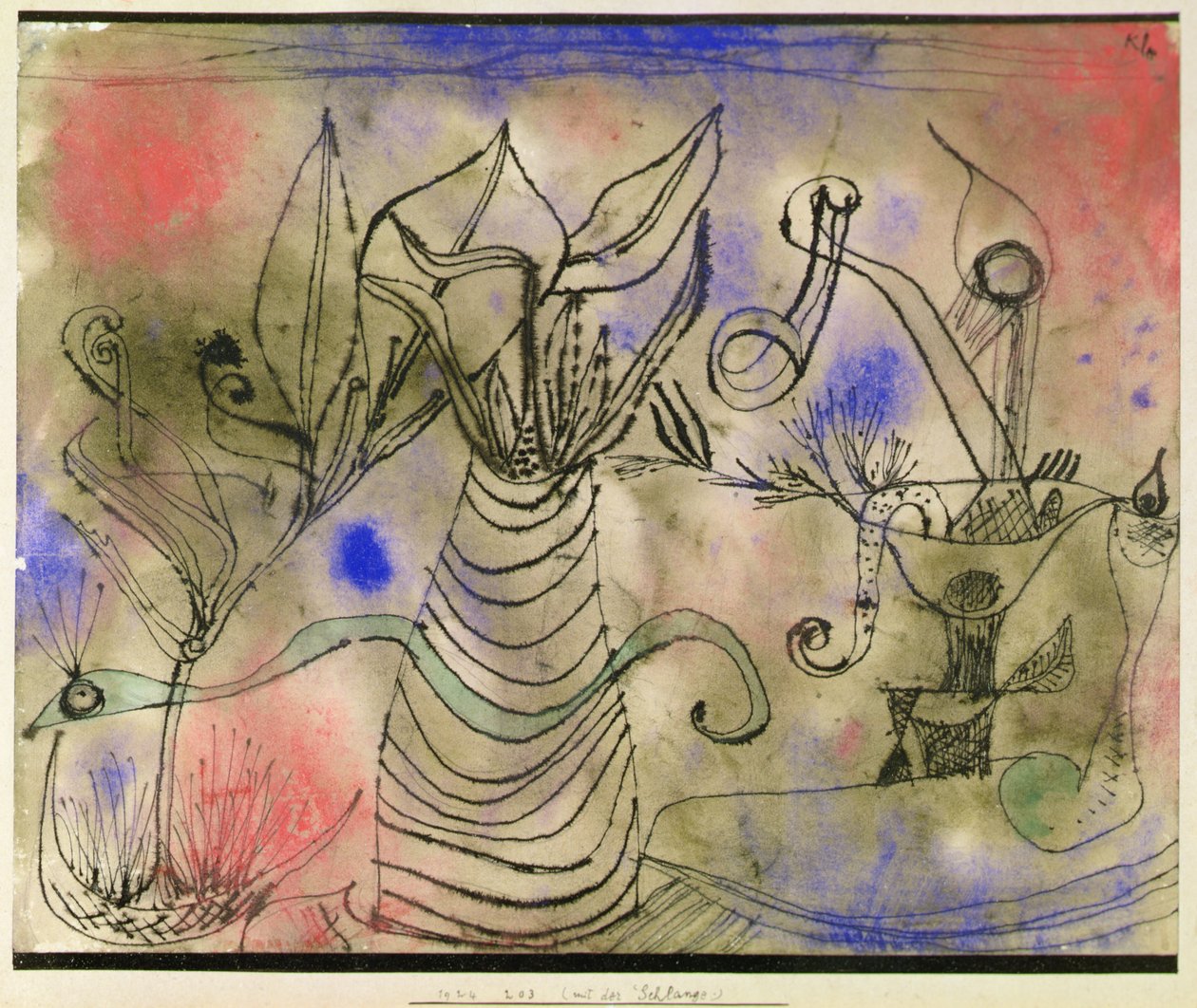 Stilleben med slange af Paul Klee