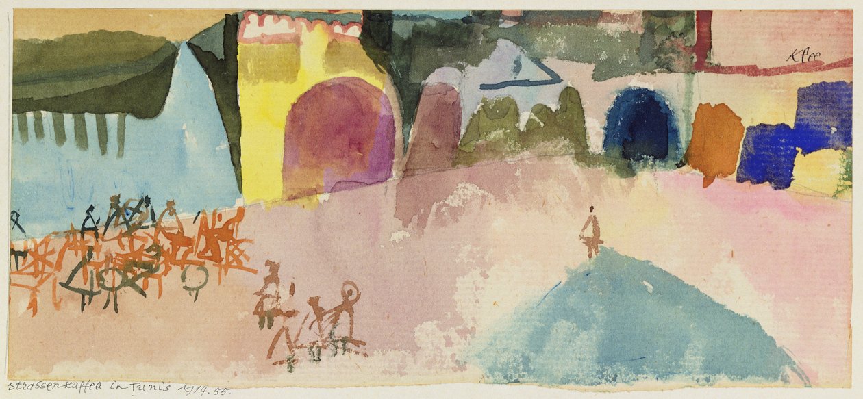 Street Cafe i Tunis af Paul Klee