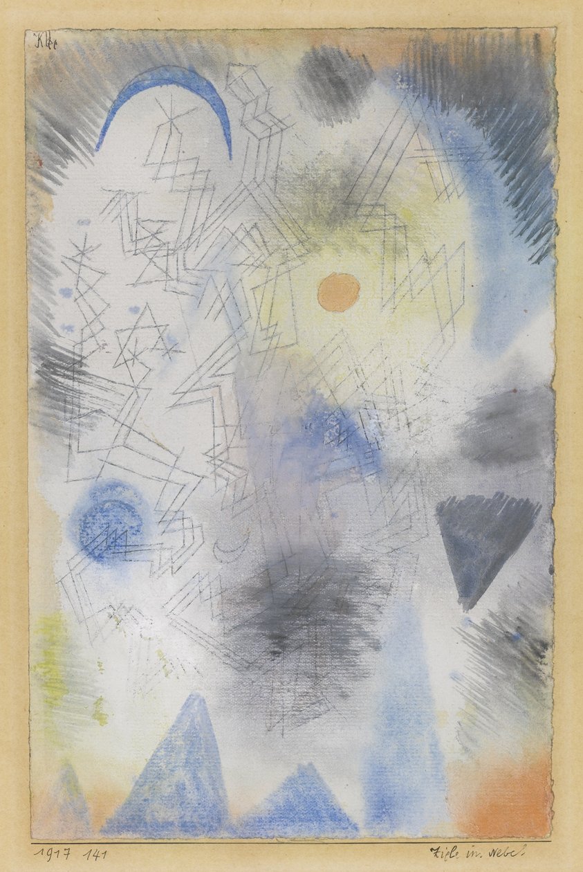 Mål i tågen, 1917 af Paul Klee