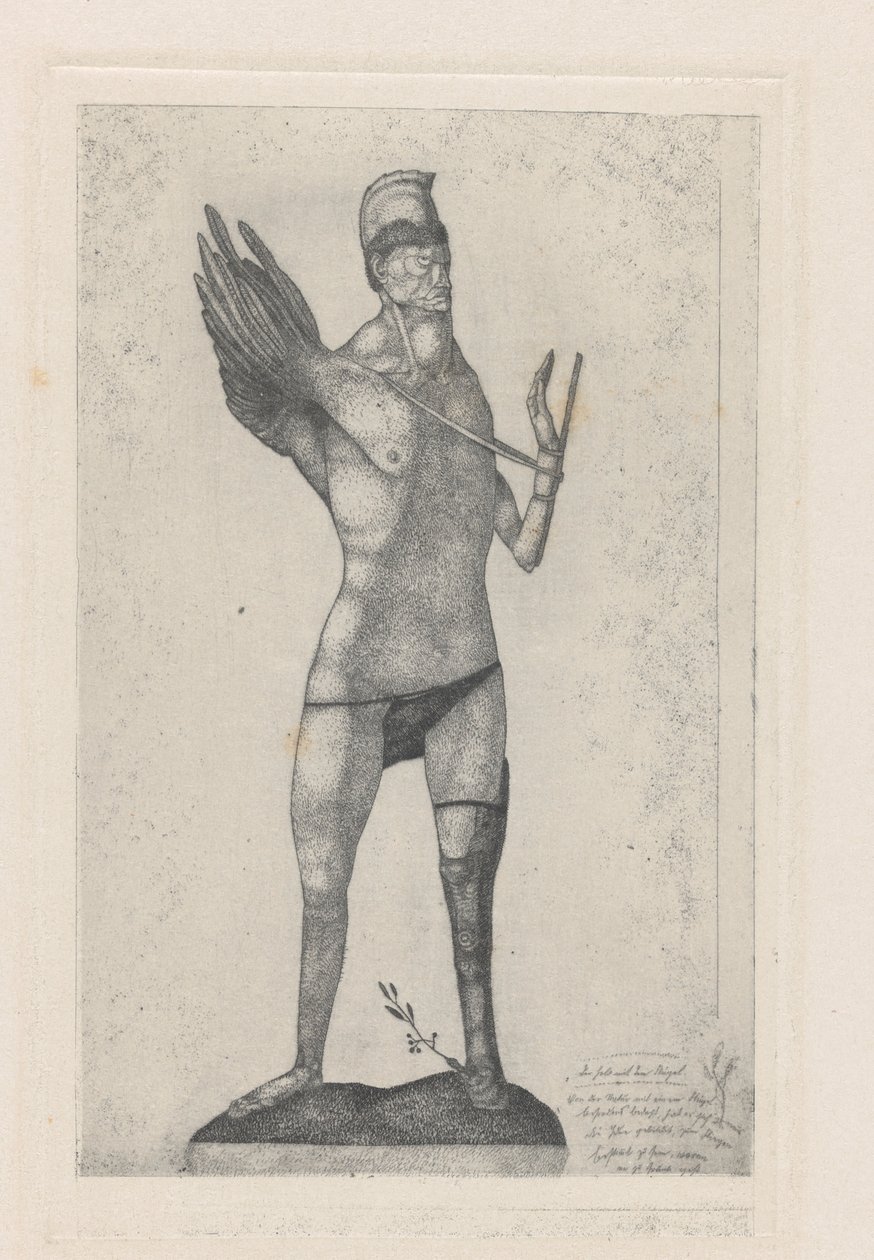 Helten med vingen, 1905. af Paul Klee