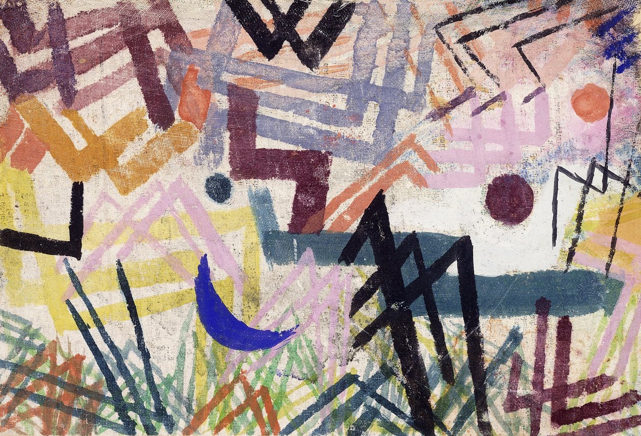 Legens magt i et Lech-landskab; Spil med kræfterne i et Lech-landskab af Paul Klee