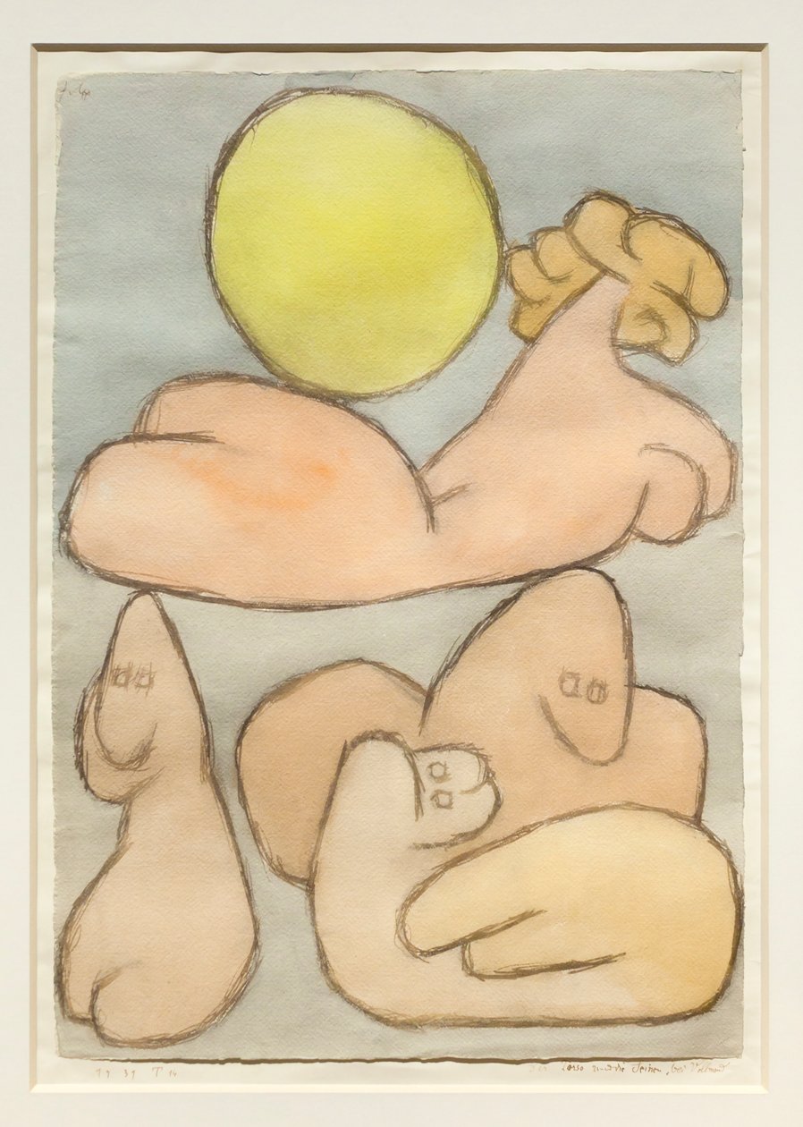 Torsoen og hendes familie med fuldmåne af Paul Klee