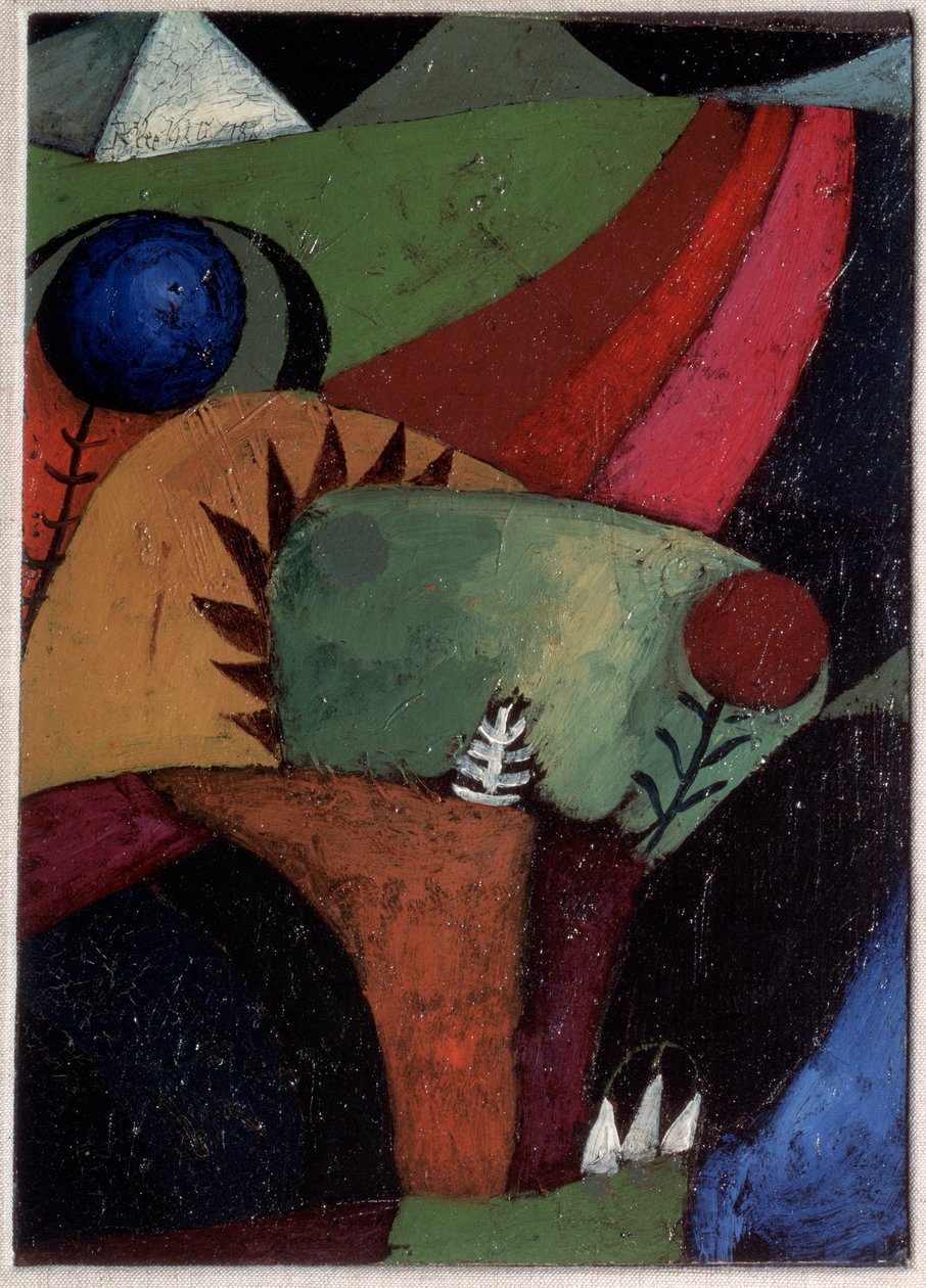 Tre blåklokker - Maleri af Paul Klee