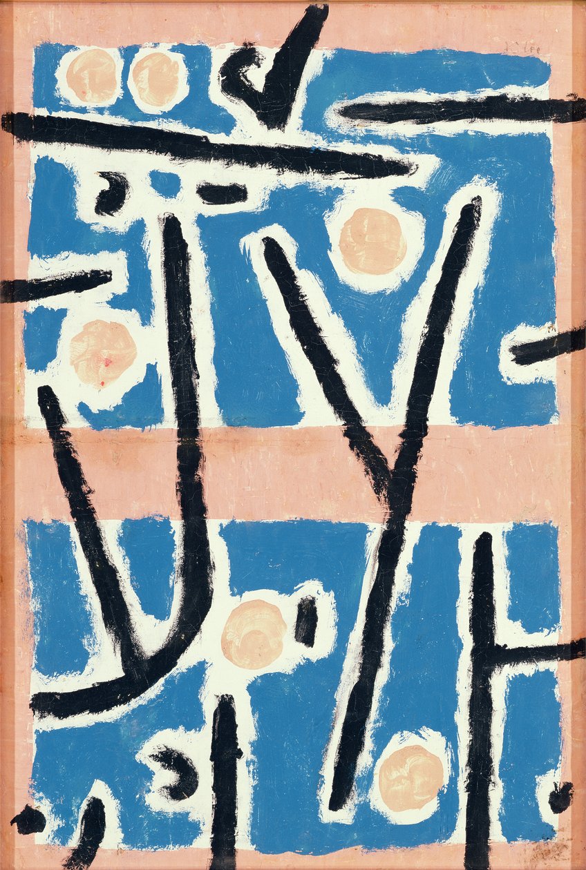 Uden titel (Signs of Growth) 1937 (farvet pasta, tempera og kridt på papir) af Paul Klee