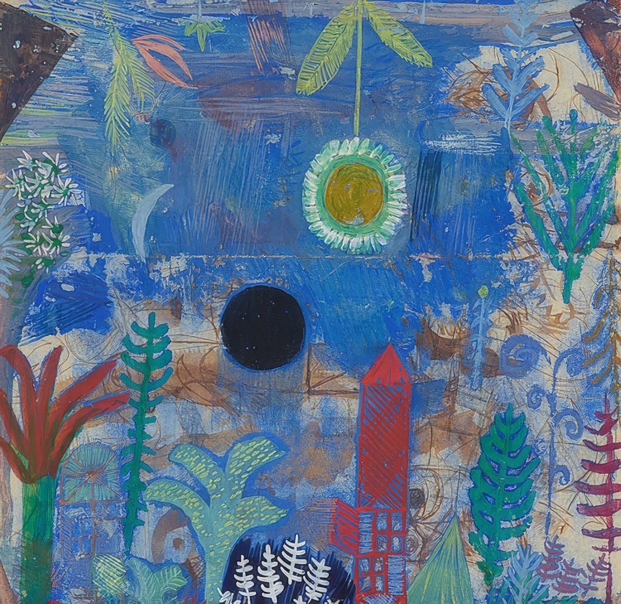 Nedsunket landskab. 1918 af Paul Klee