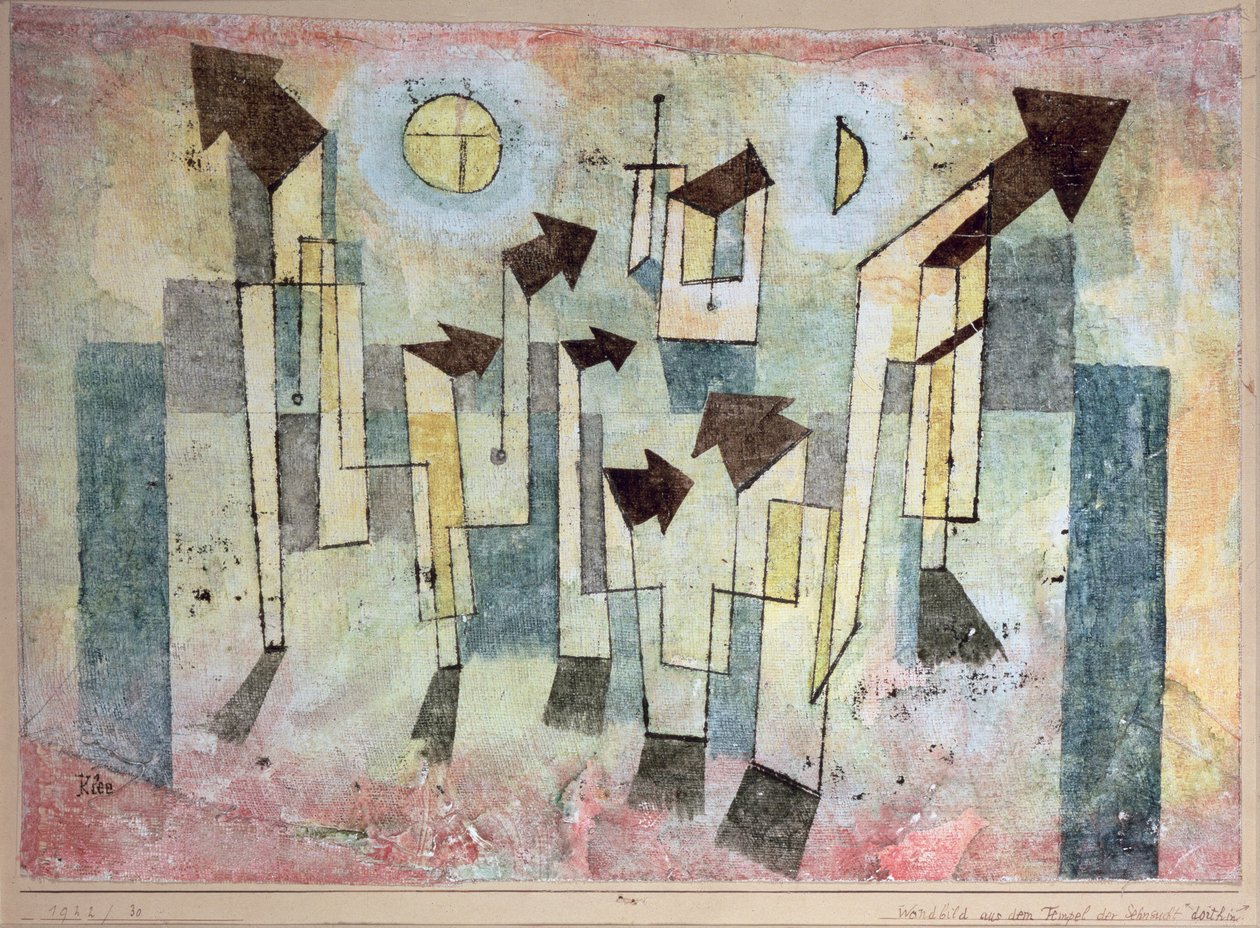 Vægmaleri fra Længselstemplet dertil af Paul Klee