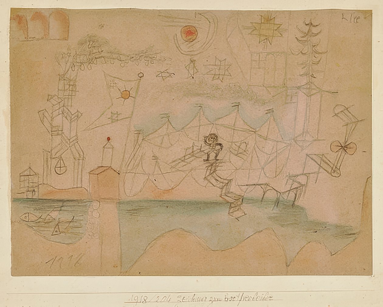 Tegning til bådudlejningsfirmaet. 1918, 204 af Paul Klee