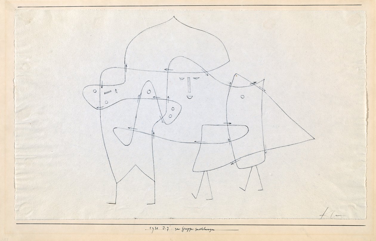 En gruppe lukket Enlacés en un groupe, 1930. af Paul Klee