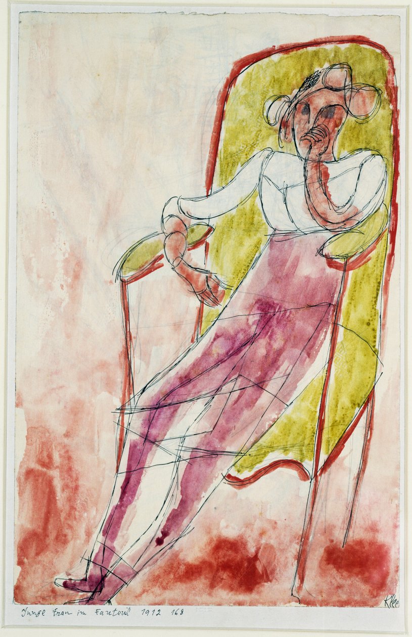 ung kvinde i lænestolen af Paul Klee