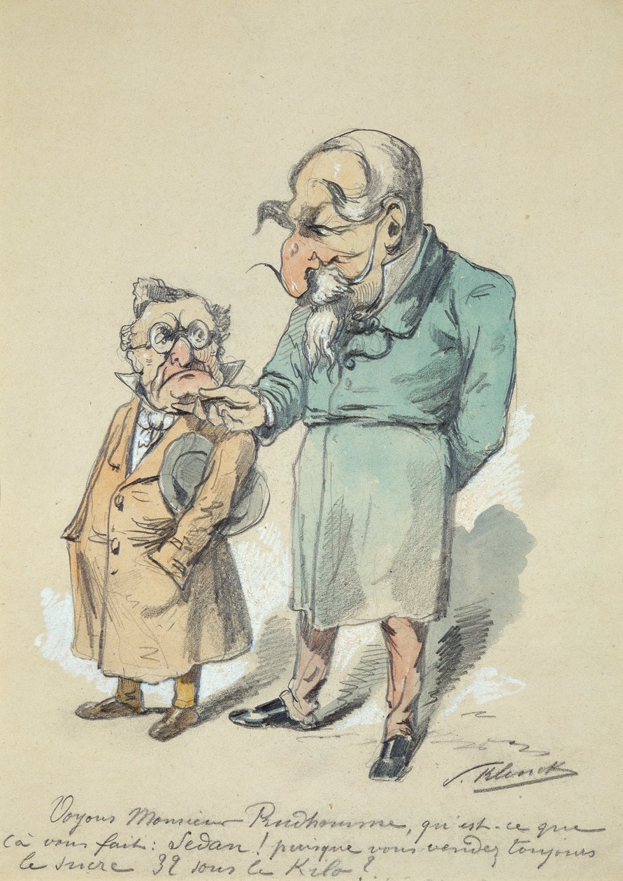 Monsieur Prudhomme og Napoleon III (akvarel) af Paul Klenck