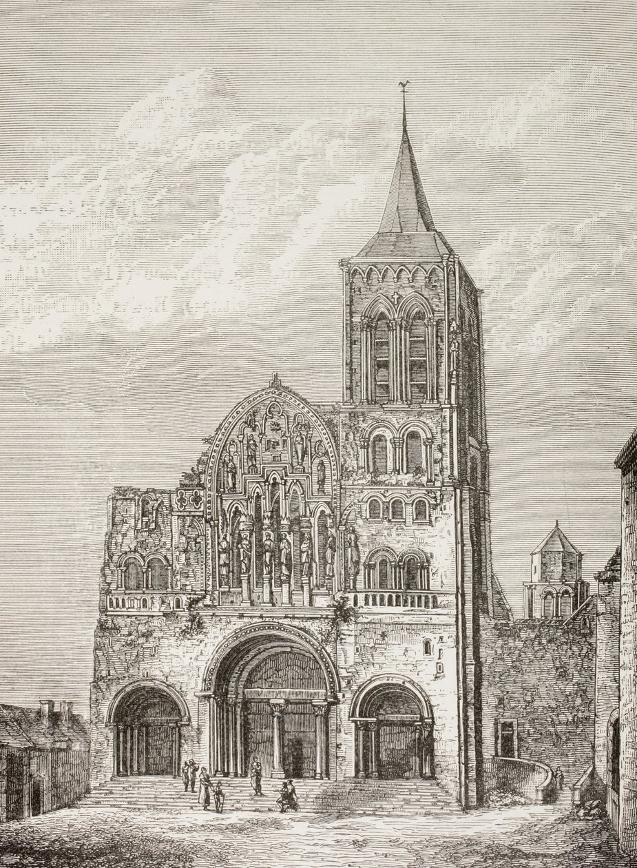 Abbey Church of the Magdelene, Vezelay, Frankrig, hvor Sankt Bernhard prædikede det andet korstog i 1146. af Paul Lacroix