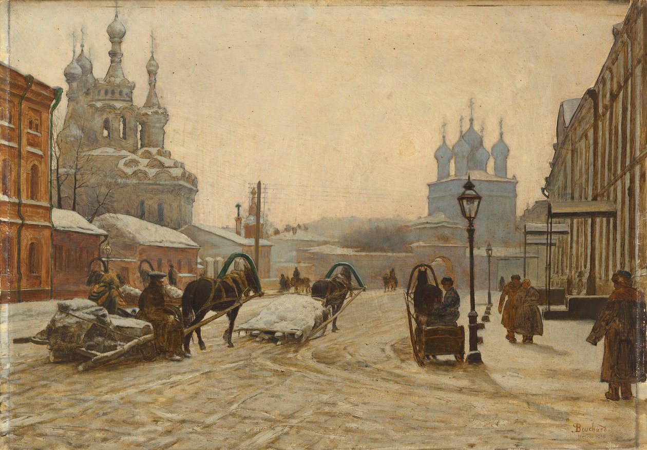 Theotokos fødselskirke på Putinki og Passion Strastnoy-klosteret, 1895. af Paul Louis Bouchard