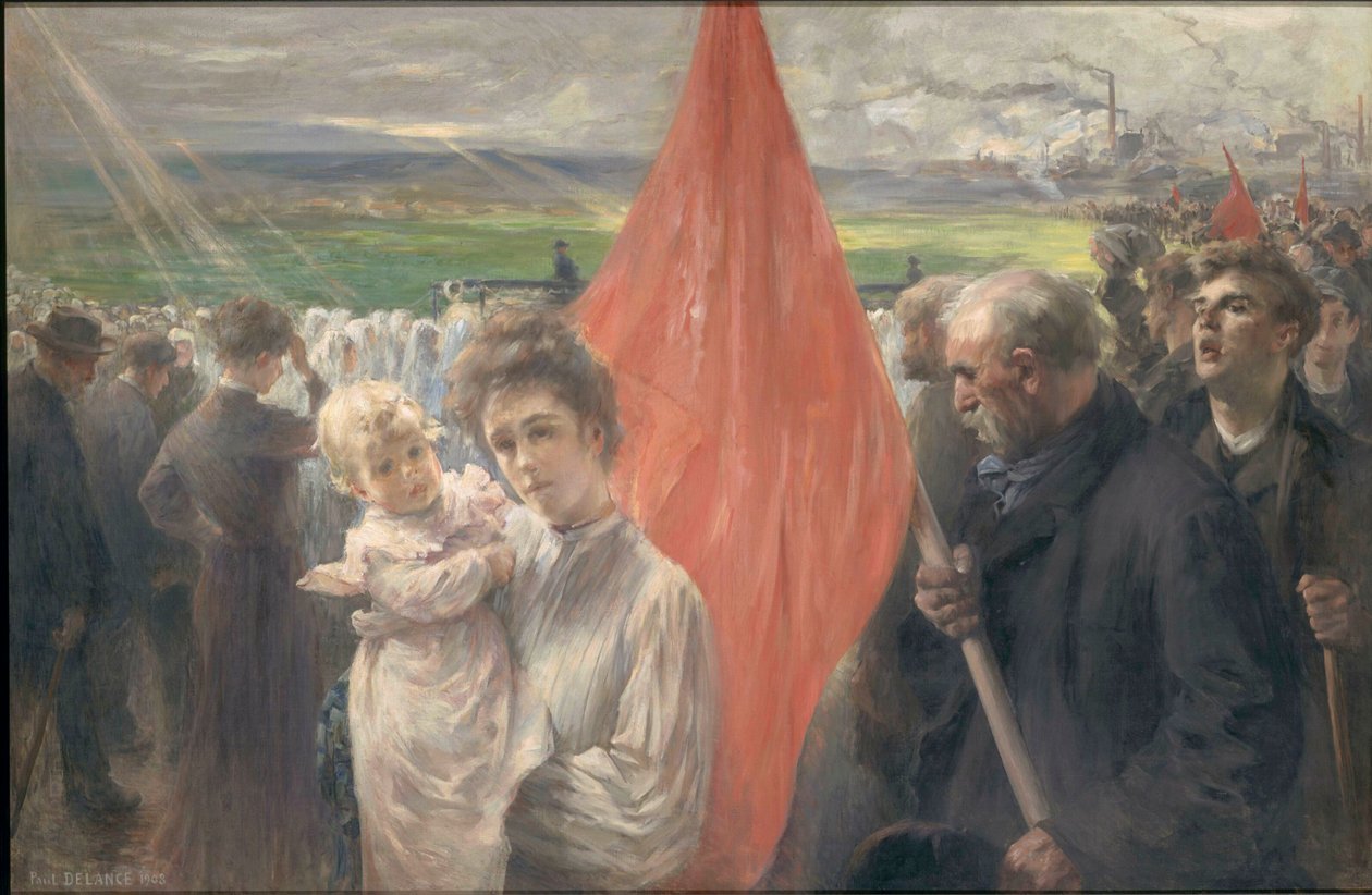 En strejke ved Saint-Ouen, 1908. af Paul Louis Delance
