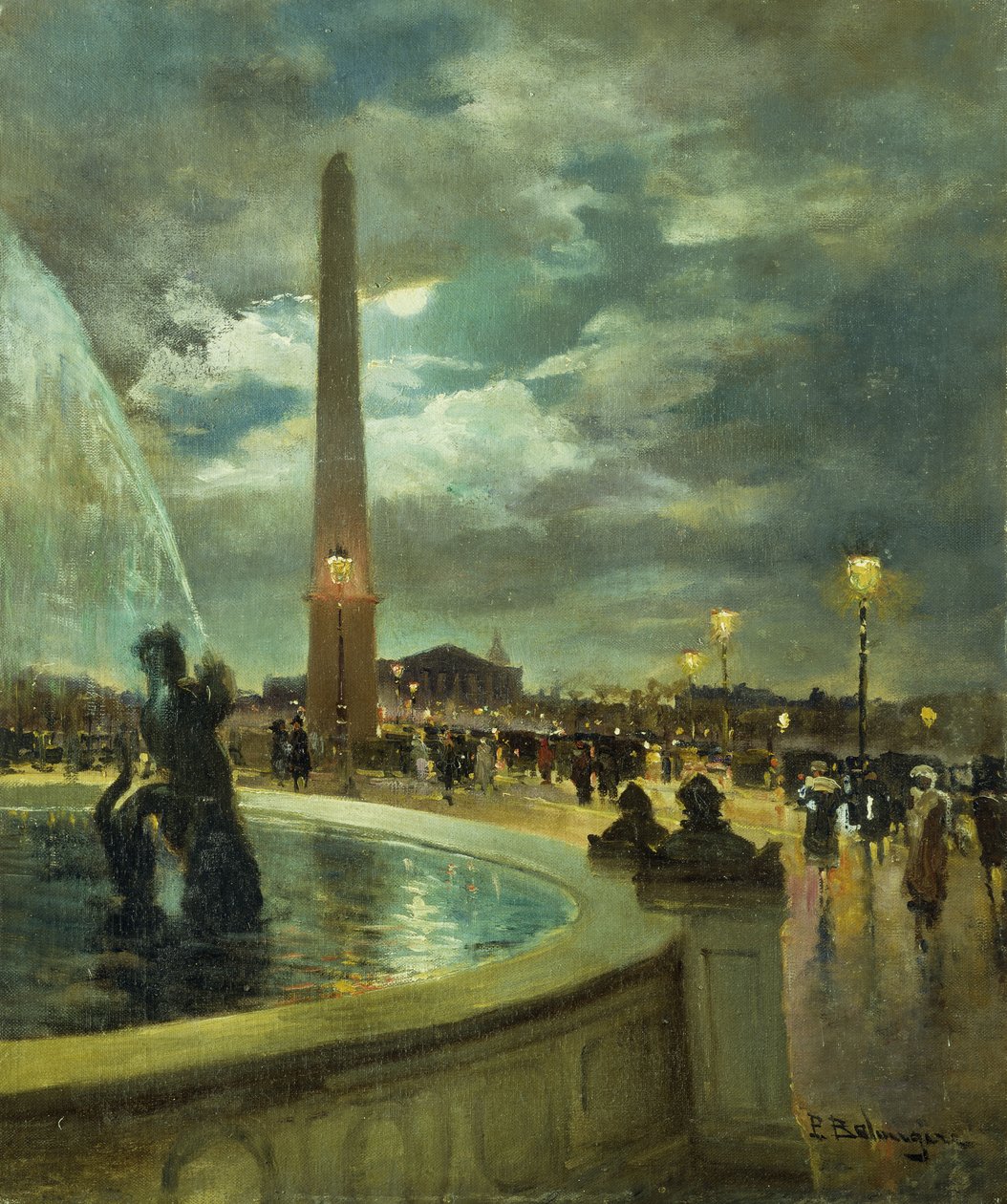 Place de la Concorde (olie på plade) af Paul Marcel Balmigere