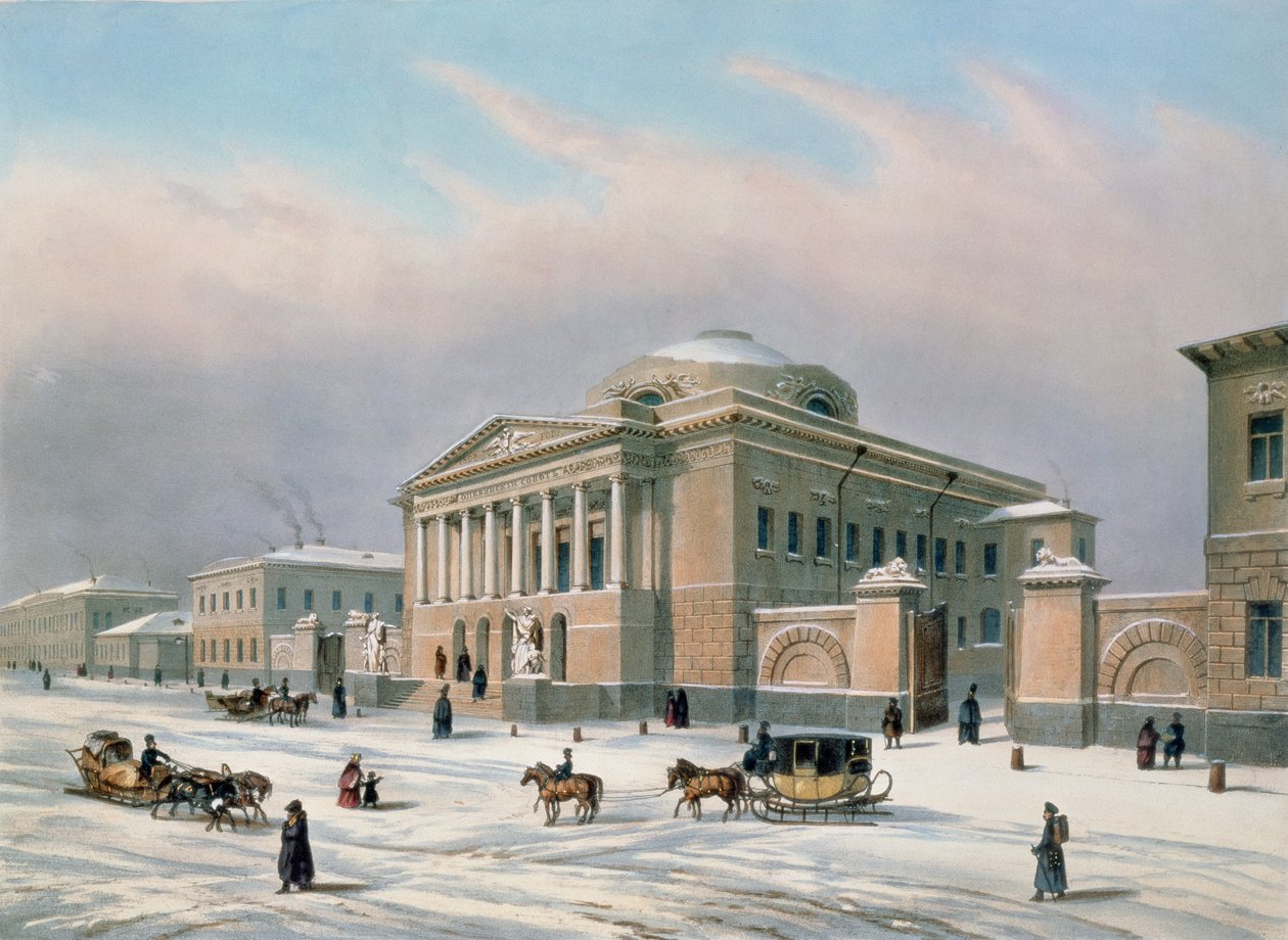 Tutorialrådets Hus i Moskva, trykt af Louis-Pierre-Alphonse Bichebois (1801-50), 1840