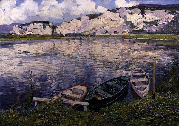 Klipperne (olie på lærred) af Paul Mathieu