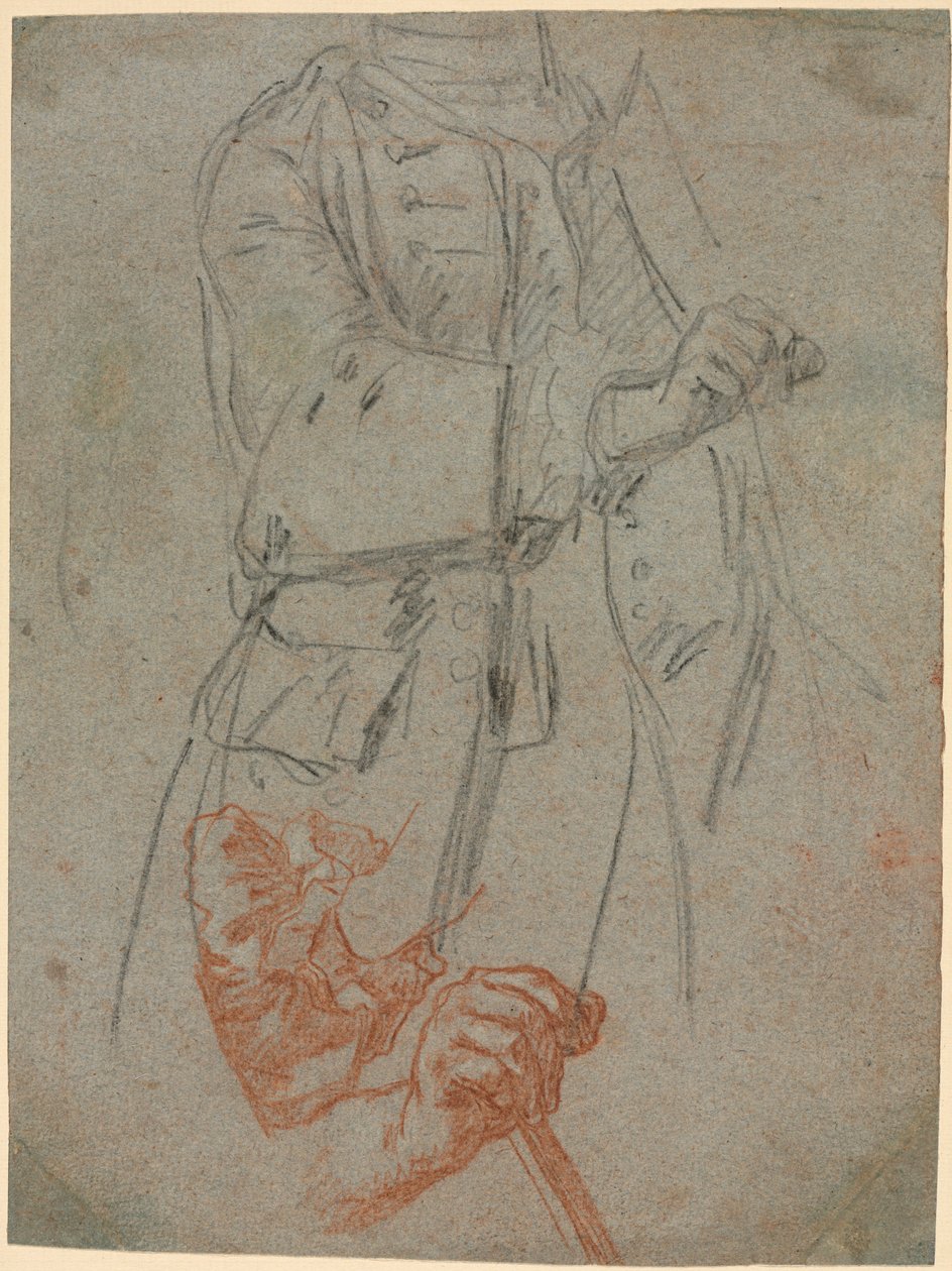 Studier af et kostume, et ærme og en hånd af Paul Michel Hossard