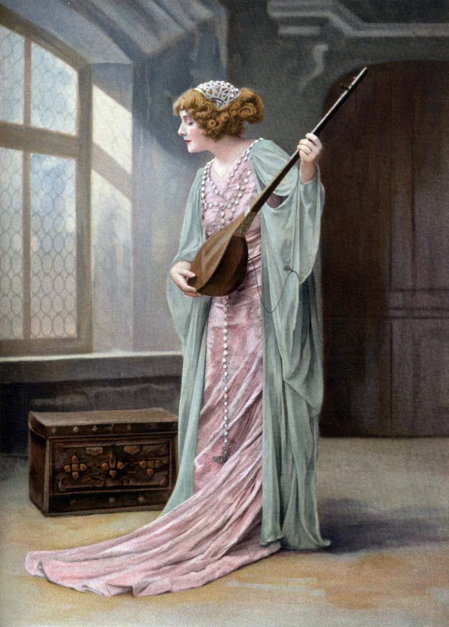 Operasangerinde Marguerite Carre (1880-1947) som Orlanda i operaen "La reine fiammette" i Paris, foto af Paul Nadar fra det franske blad "Le Theatre" 11. oktober af Paul Nadar